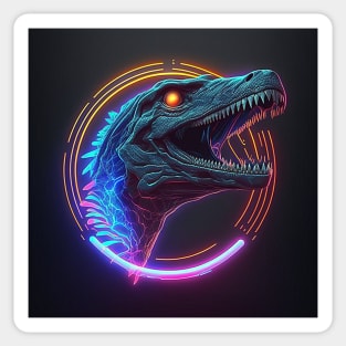 Neon Velociraptor Sticker